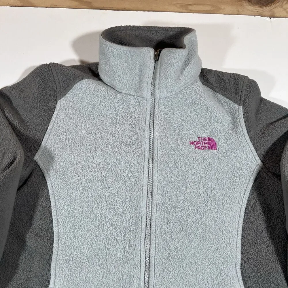 The North Face Full Zip Grey Two Tone Fleece Jacket Women's S/P - Picture 5 of 9
